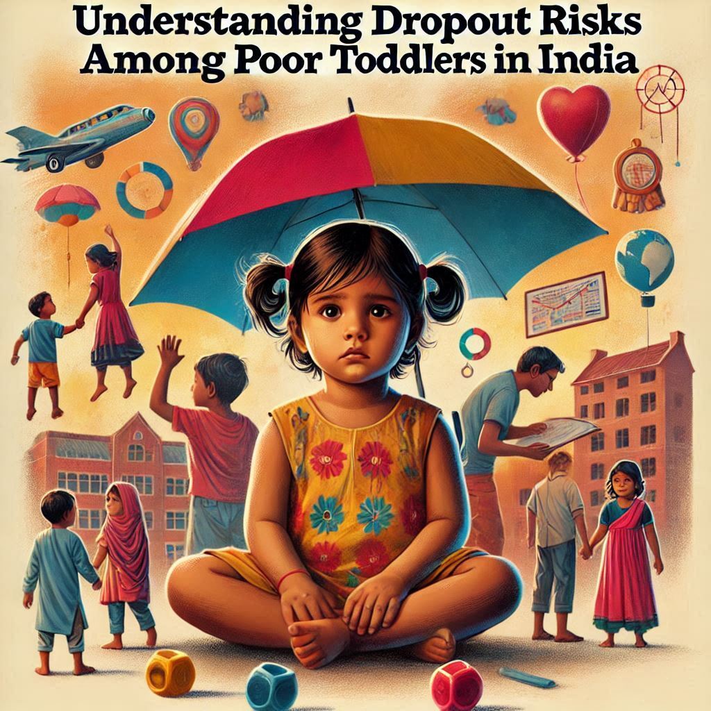 How do dropout risks in early childhood impact both individuals and Indian society particularly for children from impoverished backgrounds? What systemic educational challenges contribute to this problem?, Why does investment in education matter for securing a child's future in India especially considering the dropout risks faced by poor toddlers?, Considering poverty and early childhood vulnerability in India what steps can be taken to mitigate dropout risks and secure a better future for poor toddlers?, Beyond individual impact how do systemic educational challenges in India exacerbate dropout risks for poor toddlers affecting the overall well-being of society?