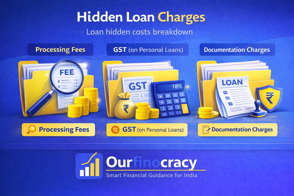 Hidden Loan Charges, Processing fees on loans, GST on personal loans, Documentation charges for loans, Loan hidden costs breakdown