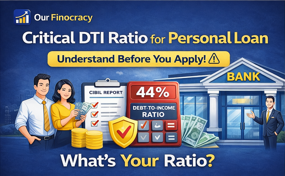 DTI Ratio for Personal Loan, Debt-to-Income calculator India, Loan eligibility criteria 2026, Bank loan approval formula, How to reduce DTI ratio