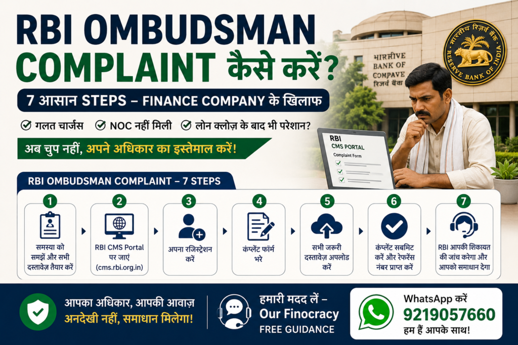 RBI Ombudsman complaint,RBI Ombudsman complaint kaise karein, finance company ke khilaf complaint, cms.rbi.org.in complaint, tractor loan RBI complaint